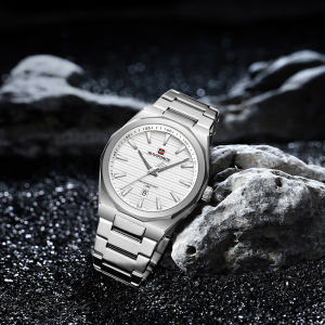 NAVIFORCE Original Mens Watch Simple Dial Waterproof 30m Calendar Stainless Steel Strap Luminous Hands Mens Fashion Casual Watch NF9274