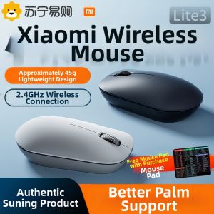 Xiaomi | Xiaomi Wireless Mouse Lite3 Portable Office Specialized Optical Mouse for Notebooks Lightweight Silent W847 Computer Hardware