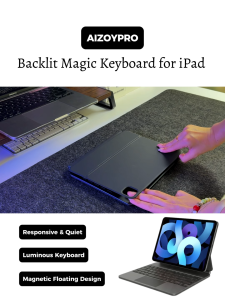 Aizoypro Magic keyboard with trackpad magnetic floating for iPad 11th a16 10 air 4/5/11/13 Pro 11 M4/M5 12.9/13 Inch