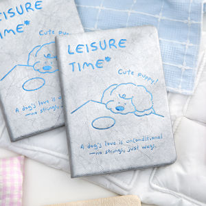 สมุดบันทึก A6 ลายสุนัข Adorable ด้วยกระดาษ Dupont หน้ากระดาน สมุดบันทึกวัน สมุดบันทึกการวางแผน ของขวัญสร้างสรรค์