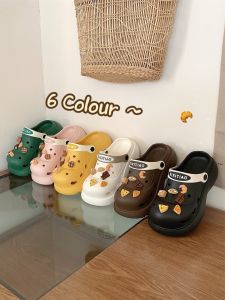 Fun Snack Accessory Hole Hole Shoes Womens DIY Fashion Creative Summer New Style Student Outdoor Wear Slip-On Sandals