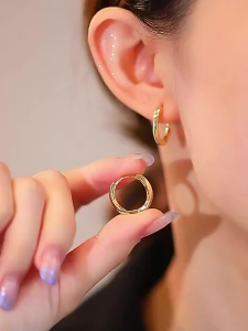 Mobius Loop Earrings 18K Saudi Gold Hypoallergenic Fashion Accessories Jewelry Gift Earrings Best Seller Gold Pawnable