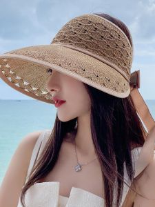 หมวกกันแดดแบบพับได้สำหรับผู้หญิงในฤดูร้อน หมวกกันแดดขนาดใหญ่ป้องกันลมพายุฝุ่นชายหาด เสื้อผ้าผ้าฝ้ายสำหรับเดินทาง ชุดเสื้อผ้าแฟชั่น