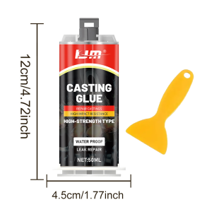KJM Epoxy Metal Repair Adhesive High Temp Tolerant Glue 50ml for Engine Tank Radiator Pipe Repairs Strong Adhesion Agent