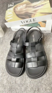 Sandal Platform Wanita Balance Triple Strap Tali Belakang Hak Rendah 2023-W1A