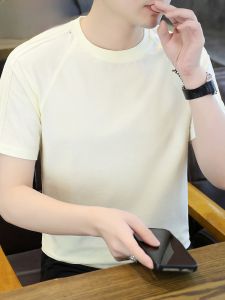 HENGYUANXIANG | Hengyuanxiang Mens Short Sleeve T-Shirt Casual Breathable Summer Fashion Urban Style Round Neck Basic Fit Cotton Polyester Blend