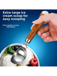 MOLORE | Ice Cream Scoop Cat Claw Wooden Handle 304 Stainless Steel