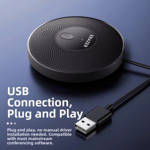 Lenovo | Omnidirectional Noise-Canceling Portable High-Definition Voice One-Click Mute Conference Microphone