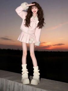CHANGTONG | Cute Outfit Set for Petite Women Short Jacket and Skirt