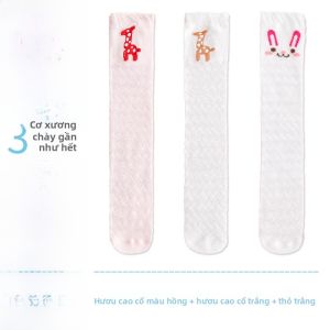 Tất Cao Đến Đầu Gối Bằng Cotton Nguyên Chất Cho Bé Gái Mùa Hè Chống Muỗi Phong Cách Hàn Quốc Dài Đến Mắt Cá Chân Cho Trẻ Em
