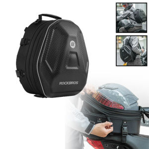 RockBros | Motorcycle expandable EVA Hard Shell 20-35L Motorcycle Large Capacity Riding Backpack Handbag Seat Tail Bag Helmet Bag/ Hip Bag