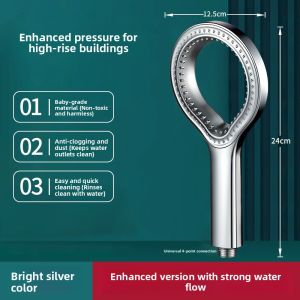 Modern Bathroom Shower Head Set Boost Pressure Hollow out Spray Head for Bathing And Washing ABS Plastic Fixed Rotatable