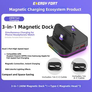 Sikai | All-in-one Magnetic Charging Stand For Huawei Mate 80Pro Enjoy 90 Apple S11 Xiaomi Samsung Phones Headphones Watches
