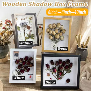 3D Wooden Shadow Box Frame Flower Frame Hollow Art Box Photo Frame for Flowers Pins Medals Tickets Photos DIY Crafts Valentine Gift Memory Box Ready to Hang Bedroom Wall Decoration High Quality Home Decor Items