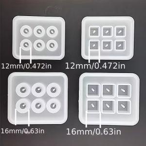 Bộ 4 Khuôn Làm Hạt Bằng Nhựa Silicon Để Làm Đồ Trang Sức Tự Làm - Phụ Kiện Thủ Công Bằng Silicon Đàn Hồi Bề Mặt Bóng Cho Vòng Tay Dây Chuyền Móc Khóa Mặt Dây Chuyền