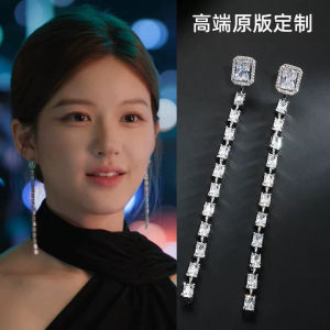 Elegant Long Tassel Silver Earrings Womens Evening Dress Jewelry Stylized Flowing Design Post Studs Handmade Alloy Fashion