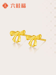 Refined 999 Fine Gold Bow Earrings