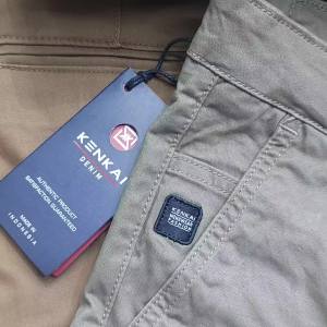 KENKAI Celana panjang cino pria bahan cotton twill strecth/melar Slimfit bahan tebal cucian