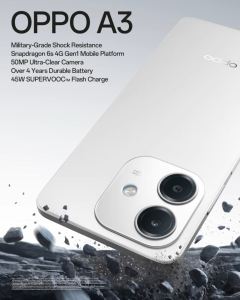 OPPO A3 (8+256GB) | Over 4 Years Battery + 45W Flash Charge | Military-Grade Shock Resistance | Splash Touch with IP54 Smartphone