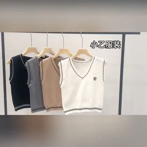 ELMORA | BJ1658 Blouse Kerah Knit Korean Vest (VEST SAJA) Rajut Shirt Atasan Rajut Lengan Pendek