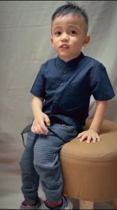 Baju Koko Kemko Anak Navy Lengan Pendek