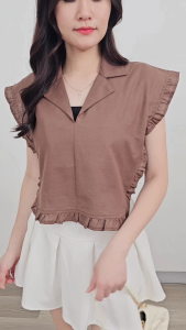 ORECCA - Demmi Top Atasan Crop Wanita Lengan Pendek