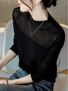 Elegant French Knitted Top with Ruffled Texture