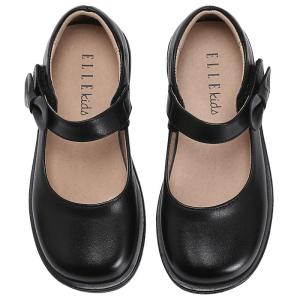 Elle Kids Princess Style Soft Bottom Leather Shoes for Girls Black Genuine Leather Student Single Shoes Comfortable Spring Autumn