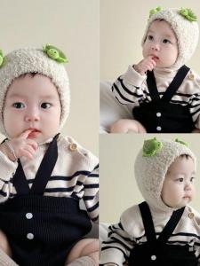 Winter New Arrival Baby and Infant Hat Baby Cartoon Little Turtle Stuffed Earmuffs Hat Boys and Girls Warm Pullover Cap Cute