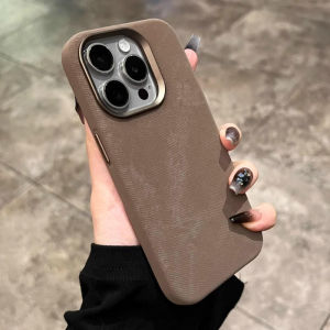 16 Microfiber Cloth Pattern Magnetic Suction Shell Iphone15promax/14/13 All-Inclusive Drop-Resistant Mobile Phone Shell for iPhone Protective Case MagSafe High-Grade Metal Button Stylish Tide New Arrival Hot Sale Pro
