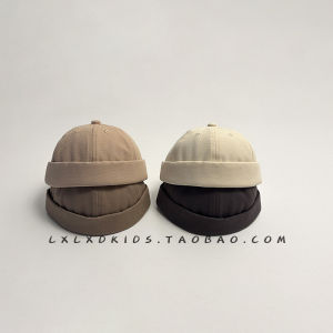 Spring Autumn Thin Non-Chequered Hat for Boys Baby Pure Color Personality Dressing Children Watermelon Skin Cap Korean Style