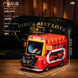 Creative Retro Pinball Game Table Assembly Building Blocks LED Rolling Light Music Toys Gift Intelligent Playful Geared Transmission