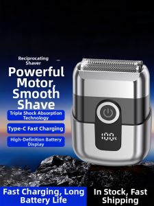Portable Rechargeable Electric Shaver for Men Precision Steel Blade Full Body Washable Single Blade Head Any Skin Type