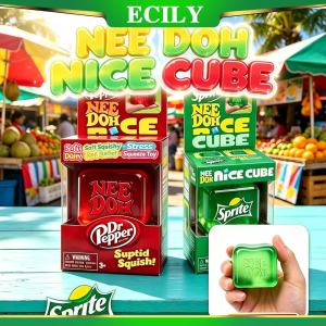 ECILY Nice Cube Soda Series Squishy Toy Transparent Jelly Squeeze Cube Stress Relief Sensory Fidget Toy Kids Birthday Party Gift for Adults Teens