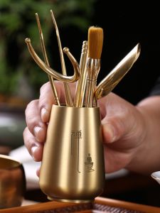 Pure Copper Tea Clipper Tea Cup Washer Kung Fu Tea Tweezers Tea Leaf Clip Tea Ceremony Six Gentlemen Set Tea Accessories