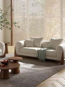 Scandinavian Accessible Luxury Designer Fabric Sofa Internet Celebrity Solid Wood Quiet Style Small Apartment Living Room Balcony Back Leisure Chair