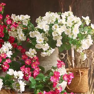 Hoa giả hoa nhài 1 cành 9 bông hoa dài 60cm trang trí nhà cửa jasmine decor sự kiện studio phụ kiện chụp hình bó hoa cầm tay