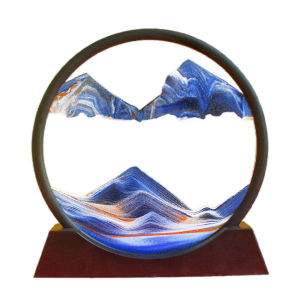 นาฬิกาทราย 3D แบบไดนามิก ภาพวาดนาฬืกาทรายไหล พร้อมฐานวาง ขนาด 18x19 cm ทรายศิลปะ 3มิติ ของขวัญวันเกิด ภาพวาดทรายไหลแบบแก้ว ตกแต่งบ้าน