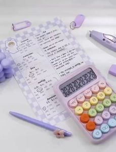 เครื่องคิดเลข 12 หลัก หน้าจอขนาดใหญ่ ลายจุด เครื่องเขียน สําหรับโรงเรียน และสํานักงาน 🇹🇭