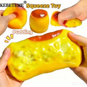 KEBETEME Simulation Pudding Squishy Squeeze Toy Super Soft Slow Rebound Decompression Fidget Toy Realistic Food Shape Stress Relief Squeeze Toy for Kids Adults Anxiety Release