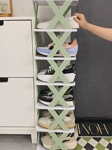 Rak sepatu model X serbaguna tempat sandal susun rak sandal plastik