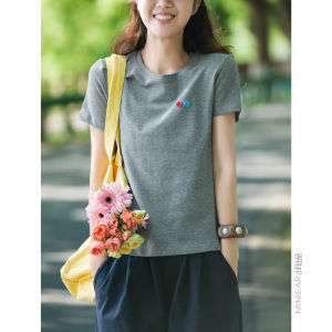 XIAOER | Comfortable Round Neck Short Sleeve T-shirt Bamboo Rayon Blend