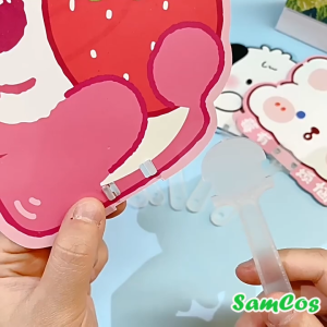 (Siêu rẻ) SET 10 Quạt cầm tay họa tiết hình thú dễ thương tháo lắp tiện lợi cho bé SamCos