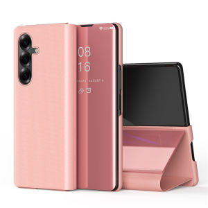 2026 Mirror Flip Stand Holder Luxury Design Case for Samsung Galaxy Z FOLD 8 Ultra 7 6 5G Shockproof PU Leather Protective Cover