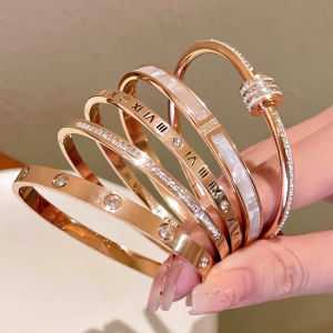 Fashionable Stainless Steel Rose Gold Shell Various Bracelets For Women Couples Holiday Gift Bracelets Party Daily Bracelets