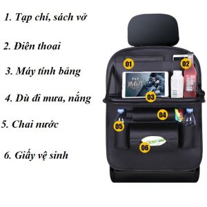Túi Để Đồ Ô Tô Cài Sau Ghế - Chất Liệu Da Cao Cấp Thiết Kế Để Treo Ở Mặt Sau Của Ghế Xe Quai Đeo Thuận Tiện Khi Cất Giữ Đồ