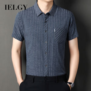 Ielgy người đàn ông của áo sơ mi ngắn tay mỏng mùa hè kinh doanh giản dị hàng đầu