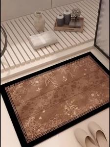 Semi-Circular French Style Retro Diatomaceous Mud Absorbent Bath Mat