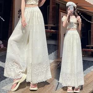 XIBAIYI | Oversized Lace and Hollow Out Culottes