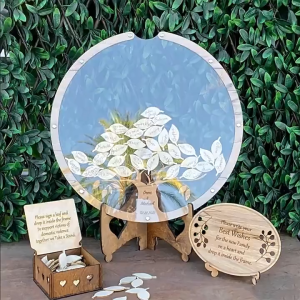Wooden Wedding Guest Book Tree Shape for Anniversary Wedding Graduation